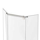 Load image into Gallery viewer, Ivanees 36 In. x 76 In. Neo-Angle Pivot Semi-Frameless Corner Shower Enclosure in Stainless Steel with 8mm Clear Tempered Glass