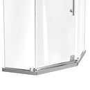 Load image into Gallery viewer, Ivanees 36 In. x 76 In. Neo-Angle Pivot Semi-Frameless Corner Shower Enclosure in Stainless Steel with 8mm Clear Tempered Glass