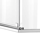 Load image into Gallery viewer, Ivanees 36 In. x 76 In. Neo-Angle Pivot Semi-Frameless Corner Shower Enclosure in Stainless Steel with 8mm Clear Tempered Glass