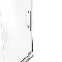 Load image into Gallery viewer, Ivanees 36 In. x 76 In. Neo-Angle Pivot Semi-Frameless Corner Shower Enclosure in Stainless Steel with 8mm Clear Tempered Glass