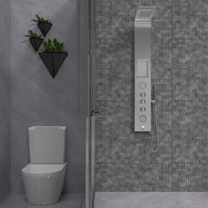63 In. 2 Jet Shower Panel System  With Fixed Rainfall & Waterfall Shower head, Handheld Shower & Tub Spout, Self-Cleaning & Jet Massage Feature