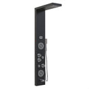 Load image into Gallery viewer, 55 in. 6-Jet Stainless Steel Matte Black Shower Panel System w/ Fixed LED Rainfall &amp; Waterfall Showerhead, Temp Display, Tub Spout &amp; Handheld