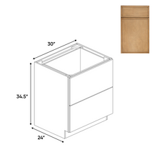 Load image into Gallery viewer, RTA - Slim Shaker Karamel - Double Drawer Base Cabinets - 30&quot;W x 34.5&quot;H x 24&quot;D