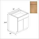 Load image into Gallery viewer, RTA - Slim Shaker Karamel - Full Height Double Door Base Cabinets - 33&quot;W x 34.5&quot;H x 24&quot;D