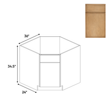 Load image into Gallery viewer, RTA - Slim Shaker Karamel - Diagnonal Corner Sink Base Cabinets - 36&quot;W x 34.5&quot;H x 36&quot;D