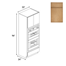 Load image into Gallery viewer, RTA - Slim Shaker Karamel - Double Oven Cabinets - 33&quot;W x 96&quot;H x 24&quot;D