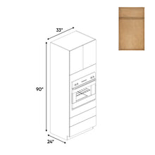 Load image into Gallery viewer, RTA - Slim Shaker Karamel - Tall Oven Cabinet - 33&quot;W x 90&quot;H x 24&quot;D