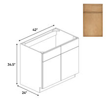 Load image into Gallery viewer, RTA - Slim Shaker Karamel - Sink Base Cabinets - 42&quot;W x 34.5&quot;H x 24&quot;D