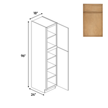 Load image into Gallery viewer, RTA - Slim Shaker Karamel - Single Door Pantry Cabinets - 18&quot;W x 96&quot;H x 24&quot;D
