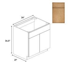 Load image into Gallery viewer, RTA - Slim Shaker Karamel - Vanity Sink Base Cabinets - 24&quot;W x 34.5&quot;H x 21&quot;D