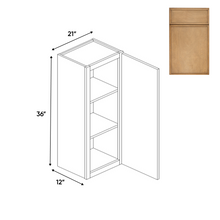 Load image into Gallery viewer, RTA - Slim Shaker Karamel - 36&quot;Height Single Door Wall Cabinets - 21&quot;W x 36&quot;H x 12&quot;D