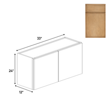 Load image into Gallery viewer, RTA - Slim Shaker Karamel - 24&quot;Height Double Door Wall Cabinets - 33&quot;W x 24&quot;H x 12&quot;D