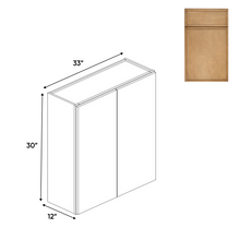 Load image into Gallery viewer, RTA - Slim Shaker Karamel - Double Door Wall Cabinet - 33&quot;W x 12&quot;D x 30&quot;H