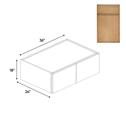 RTA - Slim Shaker Karamel - Double Door Wall Cabinet - 36