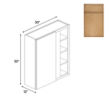 Load image into Gallery viewer, RTA - Slim Shaker Karamel - Wall Blind Corner Cabinets - 30&quot;W x 30&quot;H x 12&quot;D