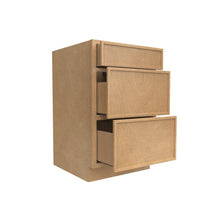 Load image into Gallery viewer, RTA - Slim Shaker Karamel - Three Drawer Base Cabinets - 21&quot;W x 34.5&quot;H x 24&quot;D