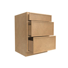 Load image into Gallery viewer, RTA - Slim Shaker Karamel - Three Drawer Base Cabinets - 24&quot;W x 34.5&quot;H x 24&quot;D