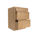 Load image into Gallery viewer, RTA - Slim Shaker Karamel - Three Drawer Base Cabinets - 24&quot;W x 34.5&quot;H x 24&quot;D