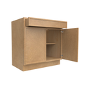 Load image into Gallery viewer, RTA - Slim Shaker Karamel - Full Height Double Door Base Cabinets - 33&quot;W x 34.5&quot;H x 24&quot;D