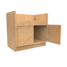 Load image into Gallery viewer, RTA - Slim Shaker Karamel - Farm Sink Base Cabinet - 36&quot;W x 34.5&quot;H x 24&quot;D (Trimmable face to be cut in field)
