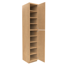 Load image into Gallery viewer, RTA - Slim Shaker Karamel - Single Door Pantry Cabinets - 18&quot;W x 96&quot;H x 24&quot;D