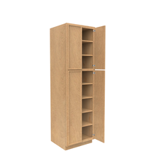 Load image into Gallery viewer, RTA - Slim Shaker Karamel - Double Door Pantry Cabinets - 24&quot;W x 84&quot;H x 24&quot;D