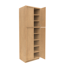Load image into Gallery viewer, RTA - Slim Shaker Karamel - Double Door Pantry Cabinets - 30&quot;W x 90&quot;H x 24&quot;D