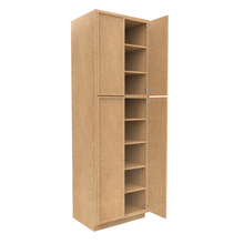Load image into Gallery viewer, RTA - Slim Shaker Karamel - Double Door Pantry Cabinets - 30&quot;W x 96&quot;H x 24&quot;D