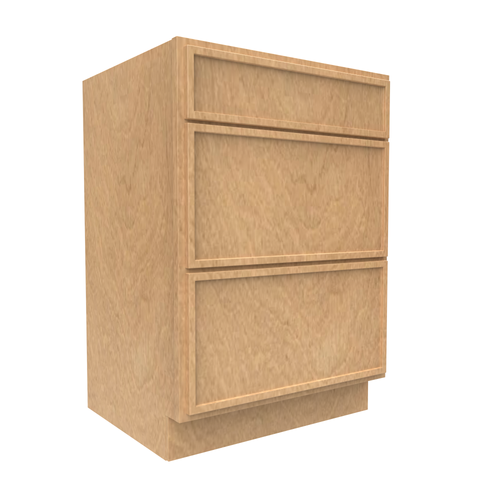 RTA - Slim Shaker Karamel - Vanity Drawer Base Cabinets - 24