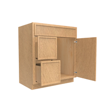 Load image into Gallery viewer, RTA - Slim Shaker Karamel - Vanity Sink Drawer Base Cabinets - 30&quot;W x 34.5&quot;H x 21&quot;D - SSK-VSD30R