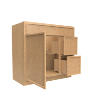 Load image into Gallery viewer, RTA - Slim Shaker Karamel - Vanity Sink Drawer Base Cabinets - 36&quot;W x 34.5&quot;H x 21&quot;D - SSK-VSD36L