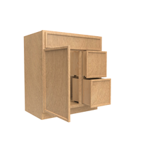 Load image into Gallery viewer, RTA - Slim Shaker Karamel - Vanity Sink Drawer Base Cabinets - 30&quot;W x 34.5&quot;H x 21&quot;D - SSK-VSDC30R