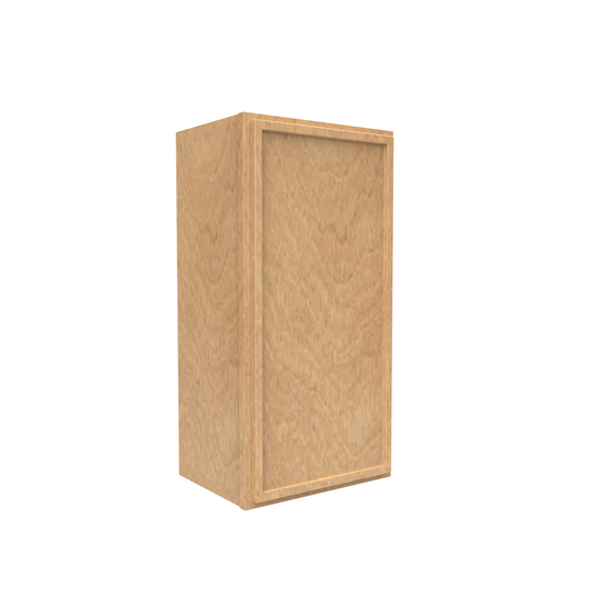 RTA - Slim Shaker Karamel - 30"Height Single Door Wall Cabinets - 15"W x 30"H x 12"D