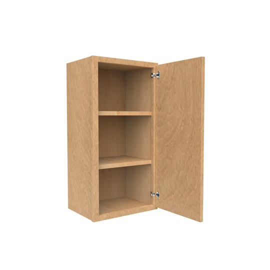 RTA - Slim Shaker Karamel - 30"Height Single Door Wall Cabinets - 15"W x 30"H x 12"D