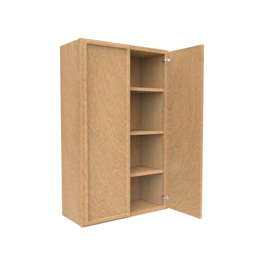 RTA - Slim Shaker Karamel - 42"Height Double Door Wall Cabinets - 27"W x 42"H x 12"D