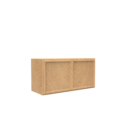 RTA - Slim Shaker Karamel - 15"Height Double Door Wall Cabinets - 30"W x 15"H x 12"D