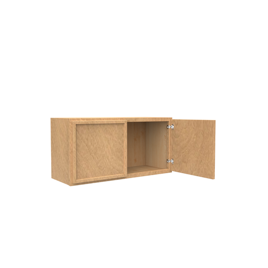 RTA - Slim Shaker Karamel - 15"Height Double Door Wall Cabinets - 30"W x 15"H x 12"D