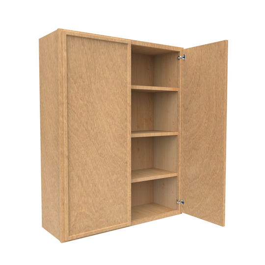 RTA - Slim Shaker Karamel - 42"Height Double Door Wall Cabinets - 33"W x 42"H x 12"D