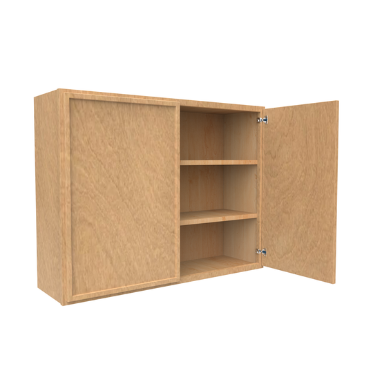 RTA - Slim Shaker Karamel - 30"Height Double Door Wall Cabinets - 39"W x 30"H x 12"D