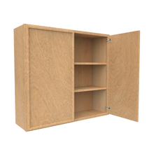 Load image into Gallery viewer, RTA - Slim Shaker Karamel - 36&quot;Height Double Door Wall Cabinets - 39&quot;W x 36&quot;H x 12&quot;D