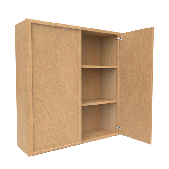 RTA - Slim Shaker Karamel - 42"Height Double Door Wall Cabinets - 39"W x 42"H x 12"D