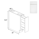 Load image into Gallery viewer, RTA - Slim Shaker Oatmeal - Spice Rack Base Cabinets - 9&quot;W x 34.5&quot;H x 24&quot;D