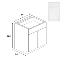 Load image into Gallery viewer, RTA - Slim Shaker Oatmeal - Full Height Double Door Base Cabinets - 27&quot;W x 34.5&quot;H x 24&quot;D