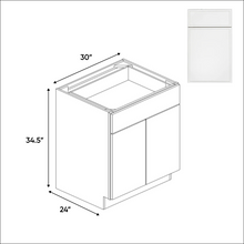 Load image into Gallery viewer, RTA - Slim Shaker Oatmeal - Full Height Double Door Base Cabinets - 30&quot;W x 34.5&quot;H x 24&quot;D