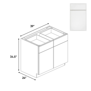RTA - Slim Shaker Oatmeal - Double Door Cabinets - 39"W x 34.5"H x 24"D