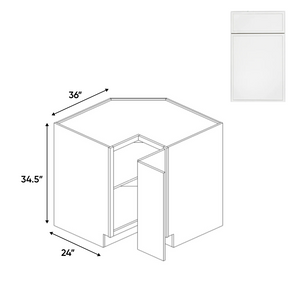 RTA - Slim Shaker Oatmeal - Square Corner Cabinets - 36"W x 34.5"H x 36"D
