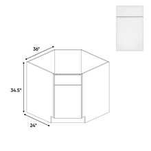 Load image into Gallery viewer, RTA - Slim Shaker Oatmeal - Diagnonal Corner Sink Base Cabinets - 36&quot;W x 34.5&quot;H x 36&quot;D