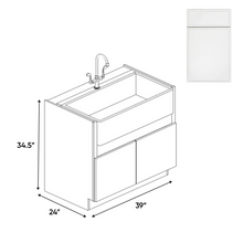 Load image into Gallery viewer, RTA - Slim Shaker Oatmeal - Farm Sink Base Cabinets - 39&quot;W x 34.5&quot;H x 24&quot;D