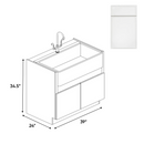 Load image into Gallery viewer, RTA - Slim Shaker Oatmeal - Farm Sink Base Cabinets - 39&quot;W x 34.5&quot;H x 24&quot;D