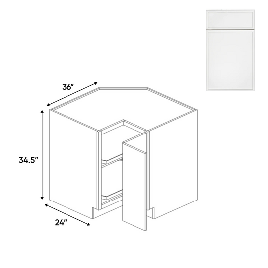 RTA - Slim Shaker Oatmeal - Lazy Susan Base Cabinets - 36"W x 34.5"H x 24"D